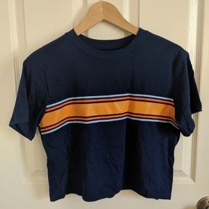 Teens Cropped Arizona Jean Company Striped T-shirt